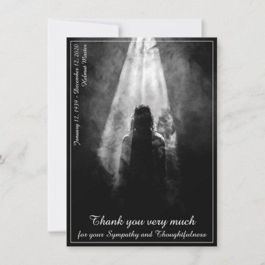 Funeral Meal Menu Card in the light (Voorkant)