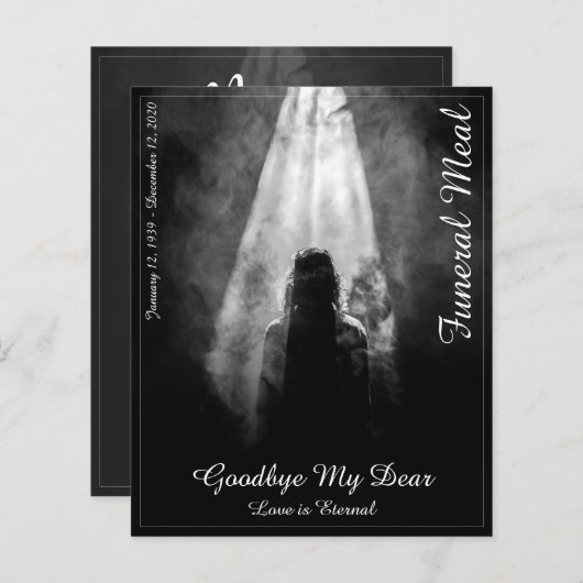 Funeral Meal Menu Card in the light (Voorkant / Achterkant)