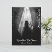 Funeral Meal Menu Card in the light (Staand voorkant)