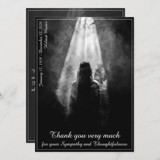 Funeral Meal Menu Card in the light (Voorkant / Achterkant)