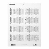 Funeral Memento Gods Garden Gedicht gepersonalisee Etiket (Full Sheet)