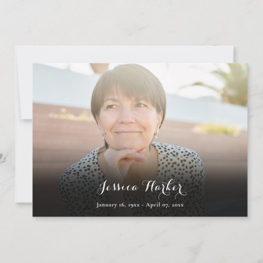 Funeral Memorial 4 Photo Collage Script Bedankkaart (Achterkant)