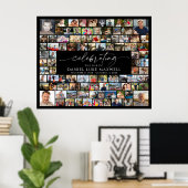 Funeral Memorial 92 Photo Collage Celebrating Life Poster (Thuiskantoor)