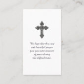 Funeral Memorial Afbeelding Sympathcard Visitekaartje (Achterkant)