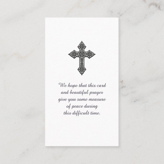 Funeral Memorial Afbeelding Sympathcard Visitekaartje (Achterkant)