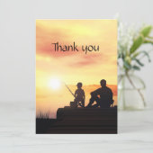 Funeral Memorial Bedankt Father Son Vissen Fish (Staand voorkant)