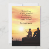 Funeral Memorial Bedankt Father Son Vissen Fish (Achterkant)