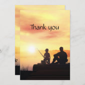 Funeral Memorial Bedankt Father Son Vissen Fish (Voorkant / Achterkant)