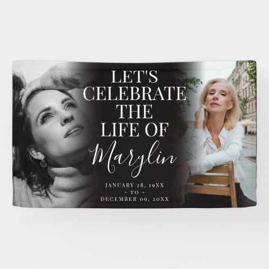 Funeral Memorial before & After Photo Spandoek (Horizontaal)