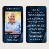 Funeral Memorial Blue Marble Photo Prayer Kaart (Voorkant /achterkant)