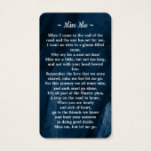 Funeral Memorial Blue Marble Photo Prayer Kaart (Achterkant)