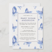 Funeral Memorial Butterflies Foto-aankondiging Kaart (Voorkant)