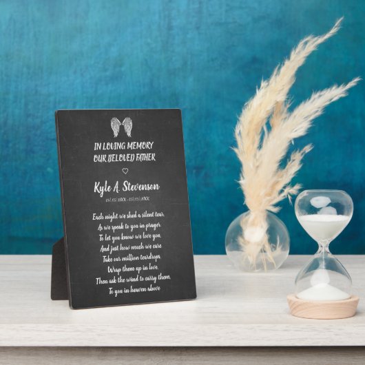 Funeral Memorial Chalk Blackboard Effect Beste Fotoplaat (Zijkant)