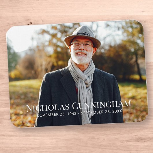 Funeral Memorial Classic Custom Photo Card Magneet