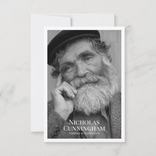 Funeral Memorial Classic Simple Photo and Message Bedankkaart (Voorkant)