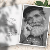 Funeral Memorial Classic Simple Photo and Message Bedankkaart