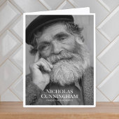 Funeral Memorial Classic Simple Photo and Message Bedankkaart