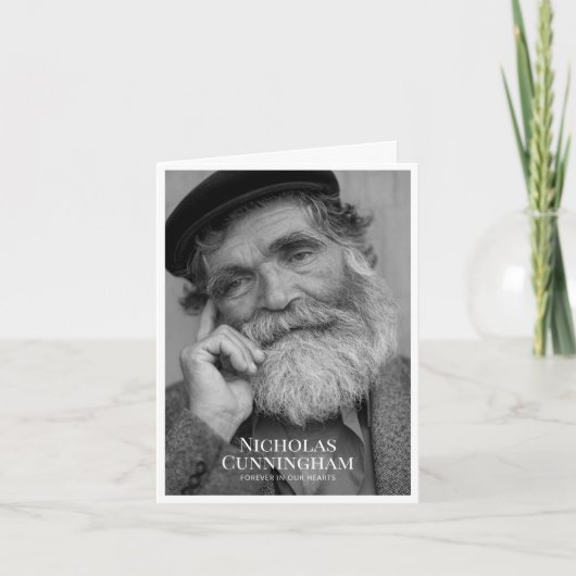 Funeral Memorial Classic Simple Photo and Message Bedankkaart (Voorkant)