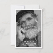 Funeral Memorial Classic Simple Photo and Message Notitiekaartje (Voorkant)