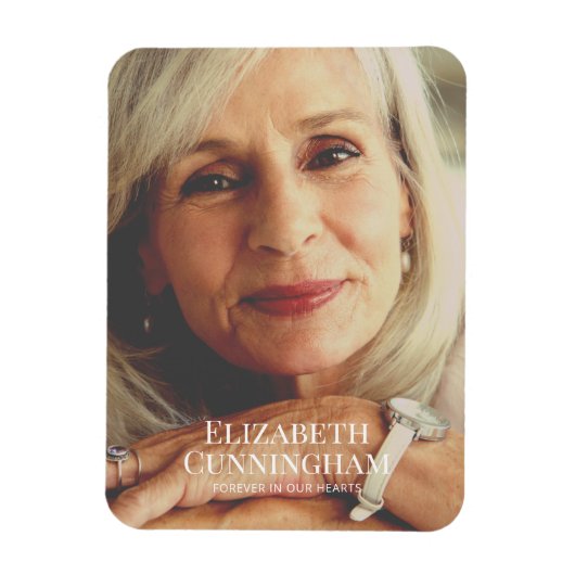Funeral Memorial Classic Simple Photo Card Magneet (Verticaal)