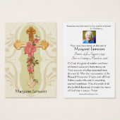 Funeral Memorial Cross Floral Heilige Kaart - (Voorkant /achterkant)