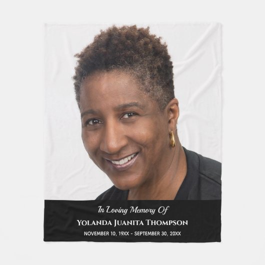 Funeral Memorial Custom Photo Bereavement Sympathi Fleece Deken (Voorkant)