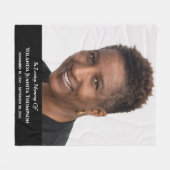 Funeral Memorial Custom Photo Bereavement Sympathi Fleece Deken (Voorkant (Horizontaal))