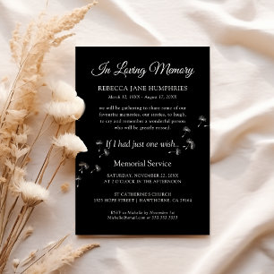 Funeral Memorial Dandelion   Viering van het leven Kaart