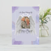Funeral Memorial Design Template – Angel Wings  Kaart (Staand voorkant)