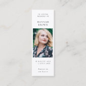 Funeral Memorial Elegant Chic Mini Bladwijzer Kaar Mini Visitekaartje (Voorkant)