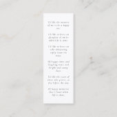 Funeral Memorial Elegant Chic Mini Bladwijzer Kaar Visitekaartje (Achterkant)