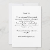  Funeral Memorial Elegant Memorial Thank You Bedankkaart (Achterkant)