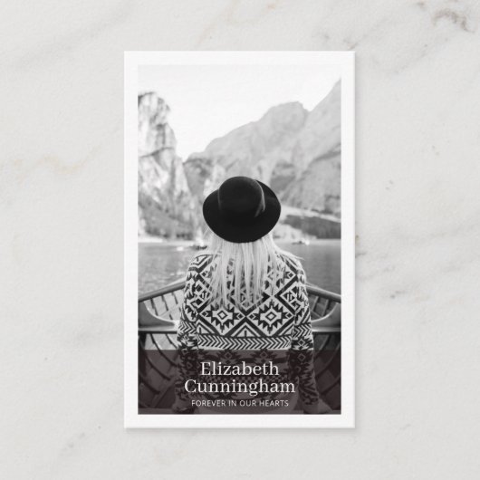 Funeral Memorial en Simple Photo Card Visitekaartje (Voorkant)