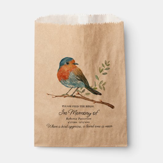 Funeral Memorial Favor Bluebird Bird Seed Bedankzakje (Voorkant)