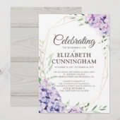 Funeral Memorial Floral Flower Geometric Woodsy Kaart (Voorkant / Achterkant)