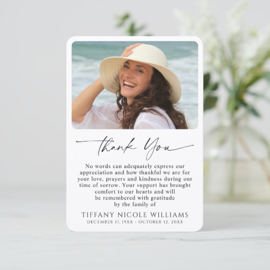 Funeral Memorial Forever In Our Hearts Photo Bedankkaart (Staand voorkant)