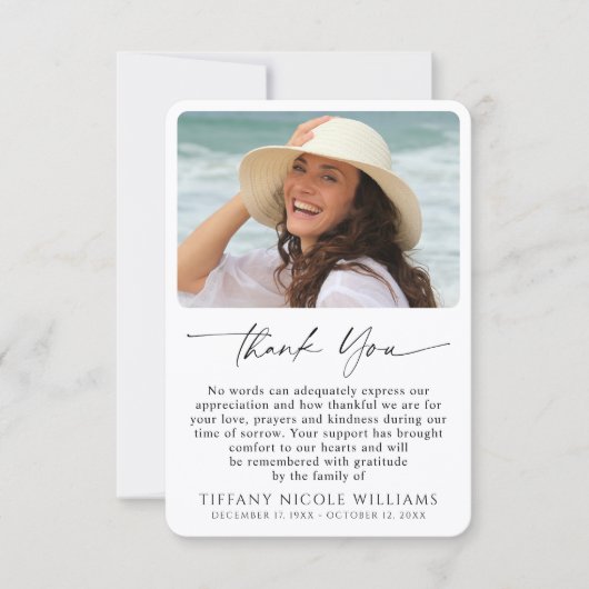 Funeral Memorial Forever In Our Hearts Photo Bedankkaart (Voorkant)