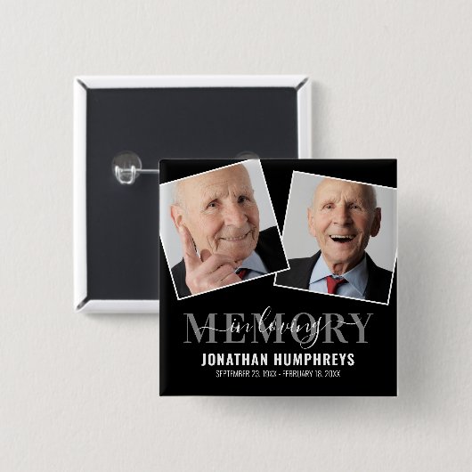 Funeral Memorial Foto Button (Voorkant /achterkant)