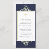 Funeral Memorial Foto Greenery Prayer Kaart (Achterkant)