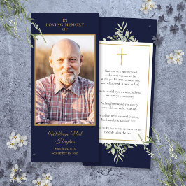 Funeral Memorial Foto Greenery Prayer Kaart