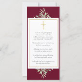 Funeral Memorial Foto Greenery Prayer Kaart (Achterkant)