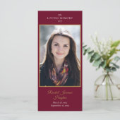 Funeral Memorial Foto Greenery Prayer Kaart (Staand voorkant)