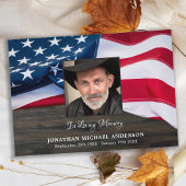Funeral Memorial Fotoveteran Sympathie VS vlag Bedankkaart