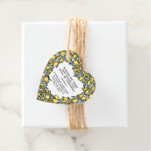 Funeral memorial gift plant gele tulpbollen bedankjes labels