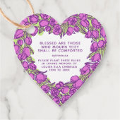 Funeral memorial gift plant tulip bulten gunste ta bedankjes labels (Voorkant)