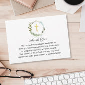 Funeral Memorial Gold Cross Hartelijk dank Bedankkaart