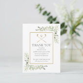 Funeral Memorial Greenery Golfer Photo Bedankkaart (Staand voorkant)