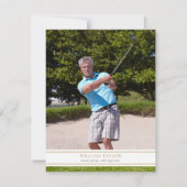 Funeral Memorial Greenery Golfer Photo Bedankkaart (Achterkant)