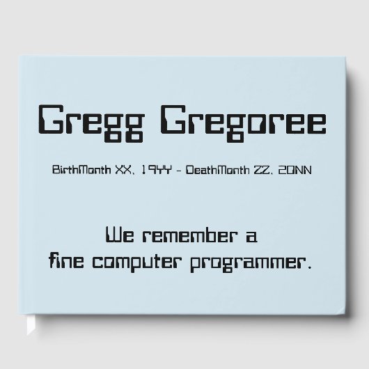 Funeral/Memorial Guest Book Gastenboek (Voorkant)