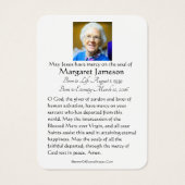 Funeral Memorial Holy Card St. John of the Cross Visitekaartje (Achterkant)